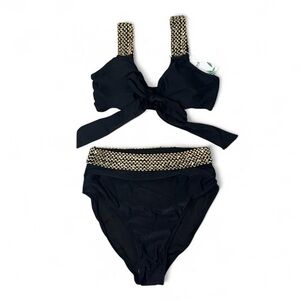 NWT- brand new! Black and Gold Bikini Set